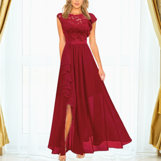 Elegantes Spitzen Maxi Kleid