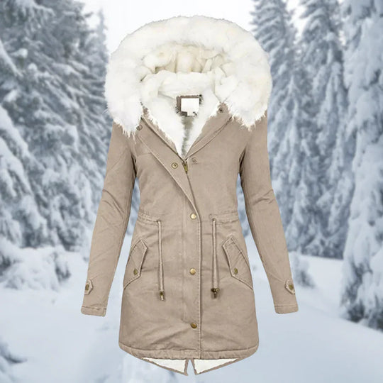 Warme Winterjacke für Damen, Mittellang