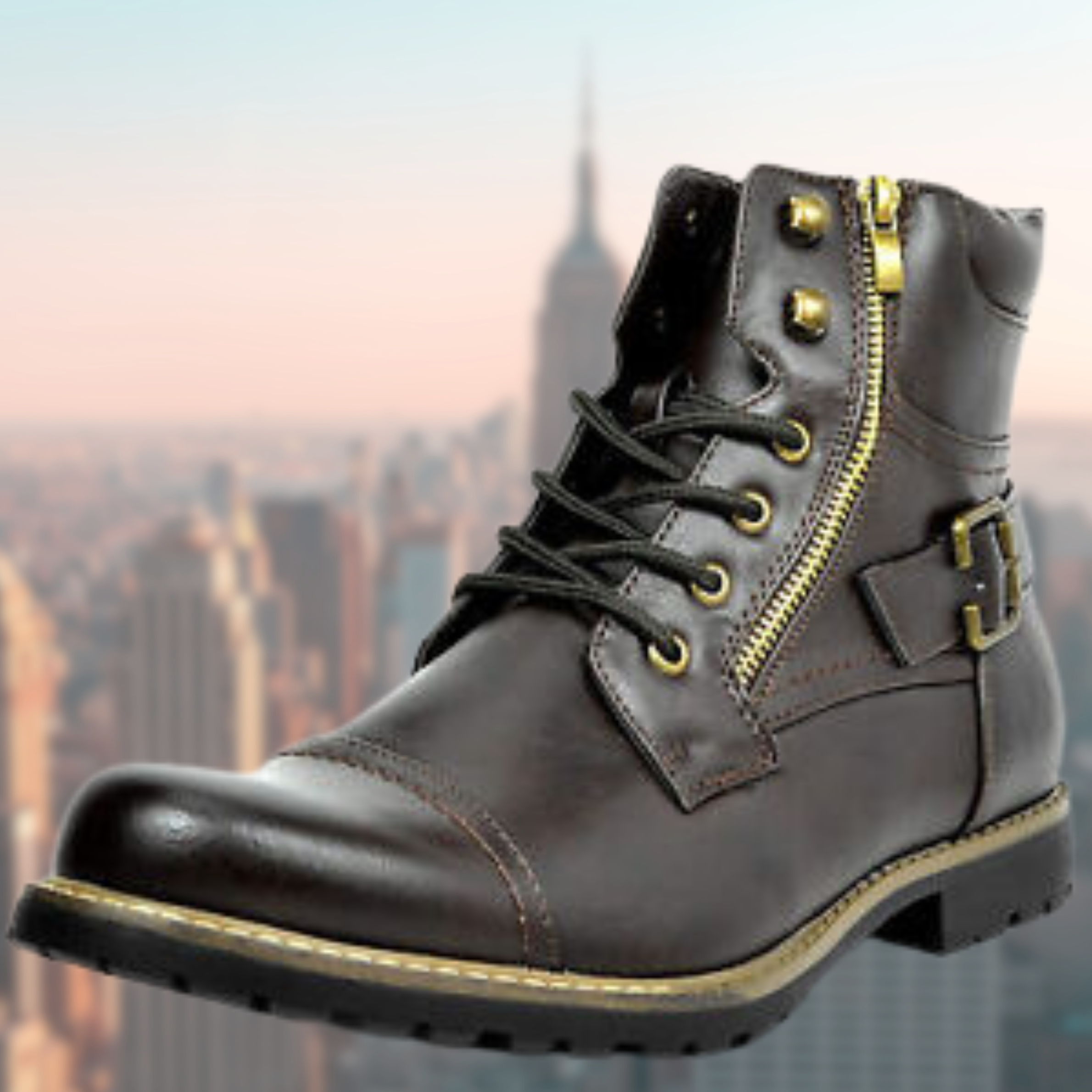 Leder Motorradstiefel für Männer
