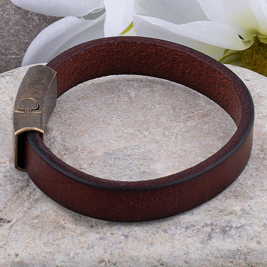 Robuste Lederarmband mit Messingschließe