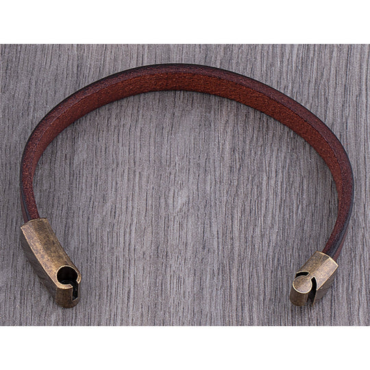 Robuste Lederarmband mit Messingschließe