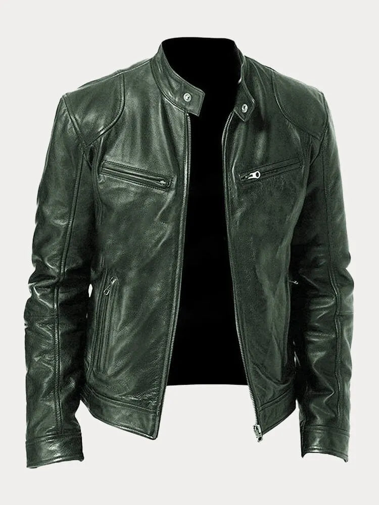 ShopNory Herren PU-Jacke in Lederoptik mit Reißverschluss