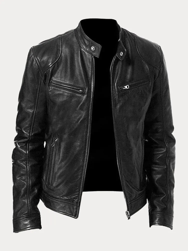 ShopNory Herren PU-Jacke in Lederoptik mit Reißverschluss