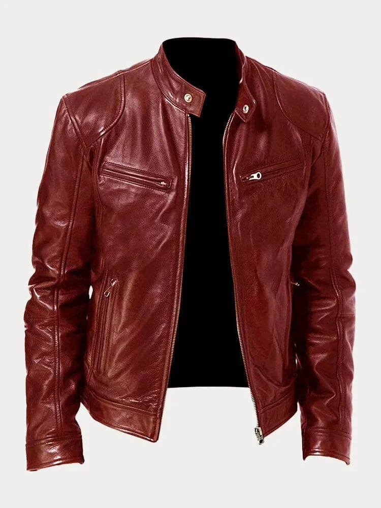 ShopNory Herren PU-Jacke in Lederoptik mit Reißverschluss