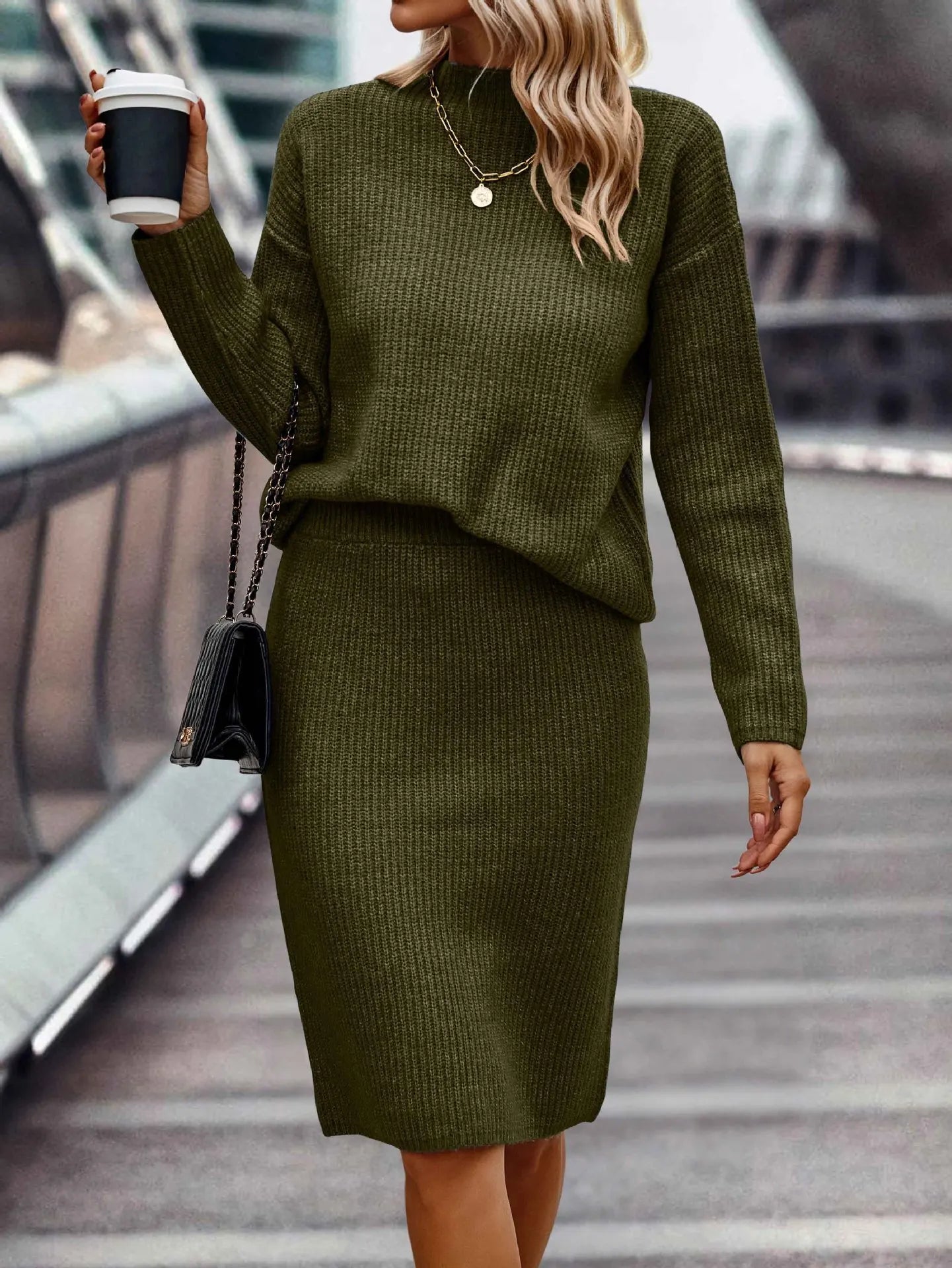 2-teiliges Damen Set aus Pullover und Rock | ShopNory