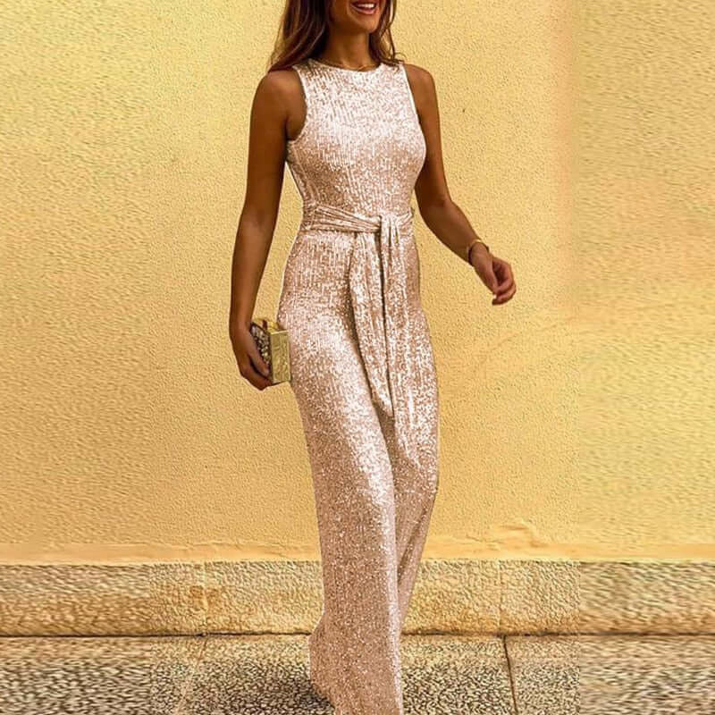 Shopnory | Jumpsuit mit Einem Schulterträger und Verstellbarem Bund