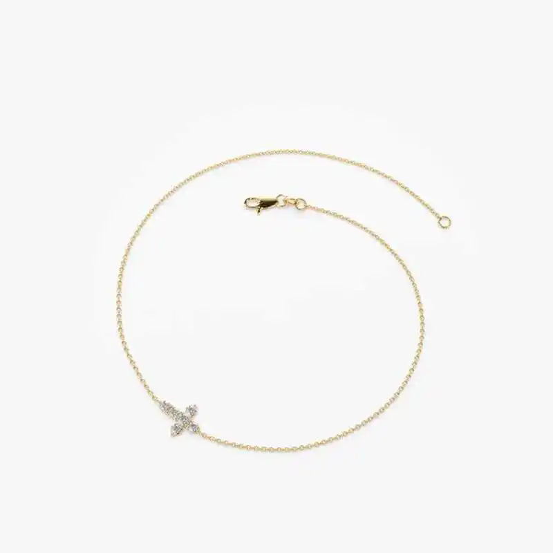 Exquisite 925 Sterling Silber Moissanit Kreuz Armband | Shop Nory