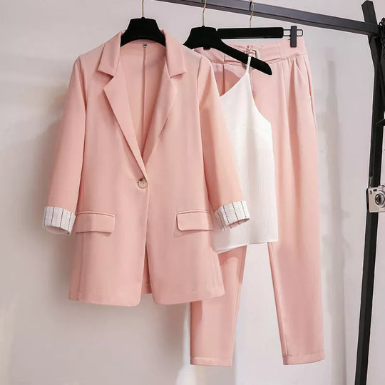 Eleganter Dreiteiliger Anzug In Übergröße für Damen