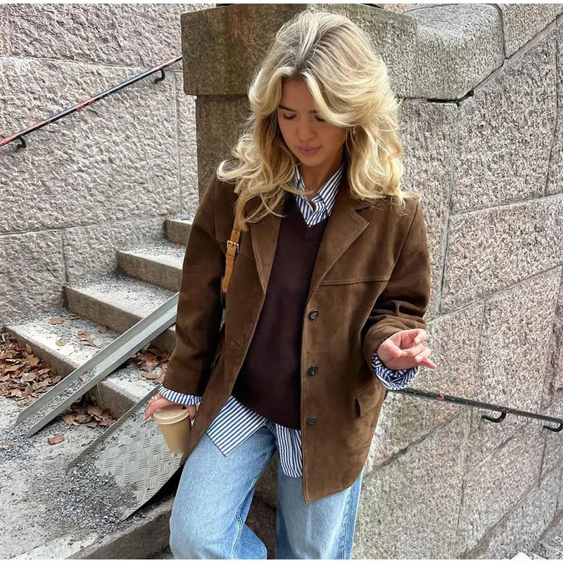 Elegante Braune Wild jacke