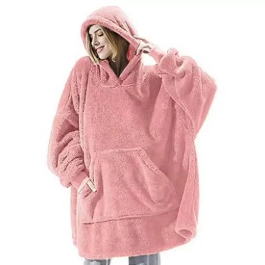 Übergroßer Flanell-Decken-Hoodie für Männer & Frauen