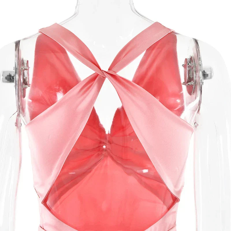 Schleife Rückenfrei Abend Maxi Kleid