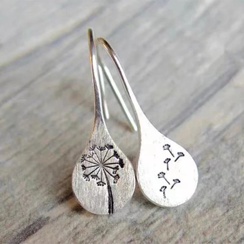 Damen 925 Sterling Silber Blume Löwenzahnform Haken Ohrringe | Shop Nory
