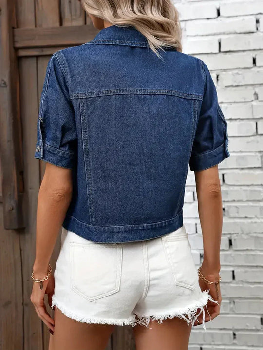 Jacke Kurzarm Denimjacke