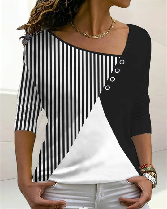 Mirtesshirt V-Ausschnitt T-Shirt für Damen