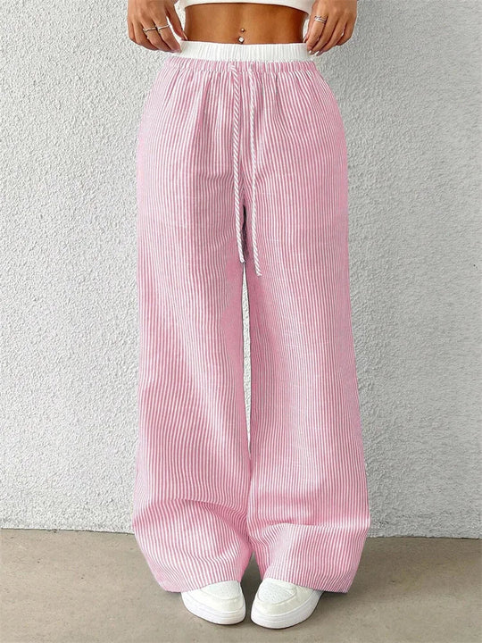 Gestreifte Hose mit Weitem Bein