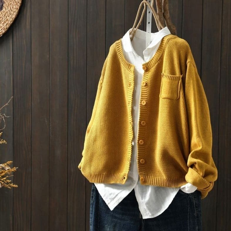 Cardigan Strick Knopfverschluss Oversized Fit Weich und Bequem