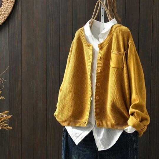 Cardigan Strick Knopfverschluss Oversized Fit Weich und Bequem