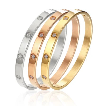 Edelstahl Rhinestonto Bangle-Armband für Frauen Shop Nory