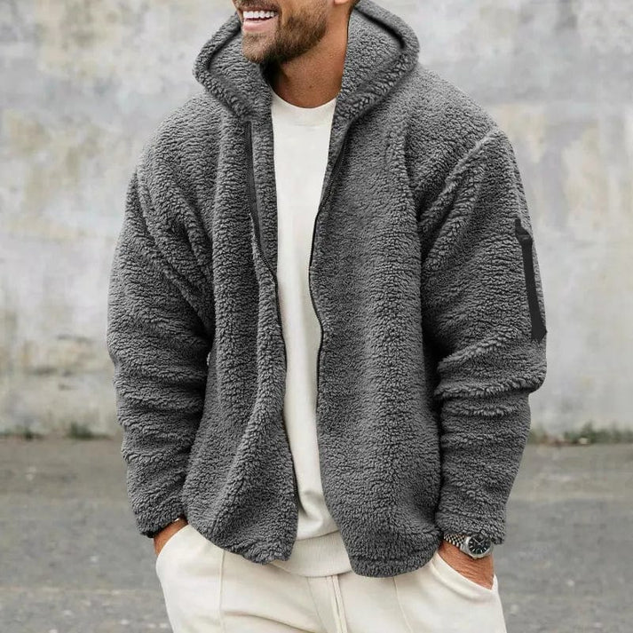 Herren Kapuzen-Fleecejacke