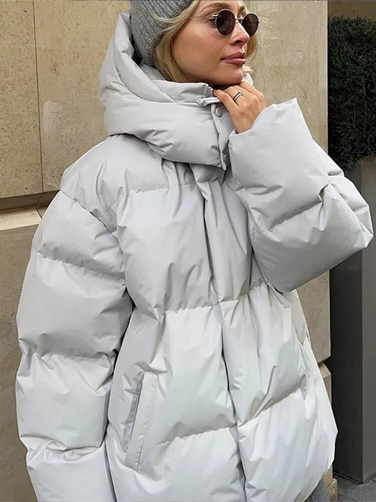 Oversized Puff-Hoodie-Jacke
