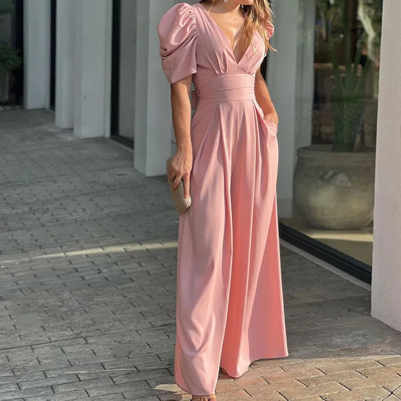 Eleganter Jumpsuit mit Puffärmeln