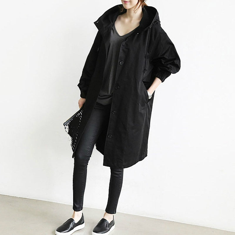 ShopNory Damen Windbreaker Mantel mit Kapuze