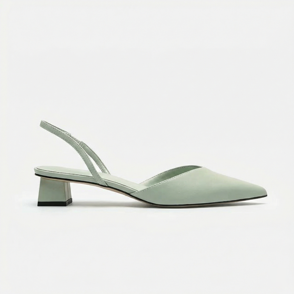 ShopNory Damen Slingback Pumps Spitz Geschlossen mit Absatz