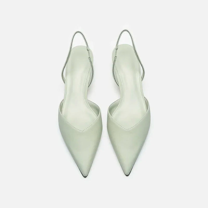 ShopNory Damen Slingback Pumps Spitz Geschlossen mit Absatz