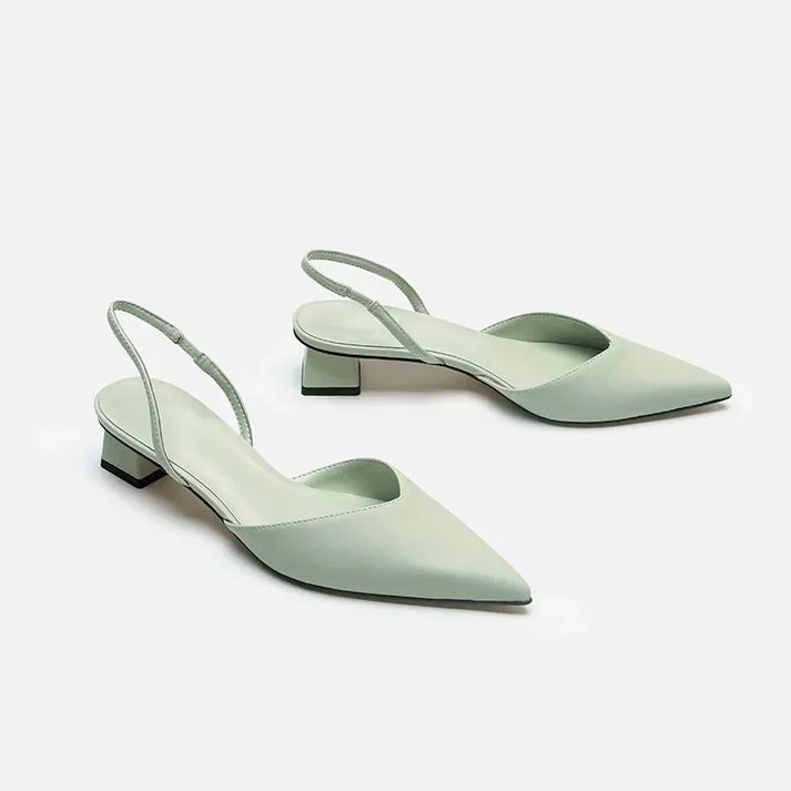 ShopNory Damen Slingback Pumps Spitz Geschlossen mit Absatz