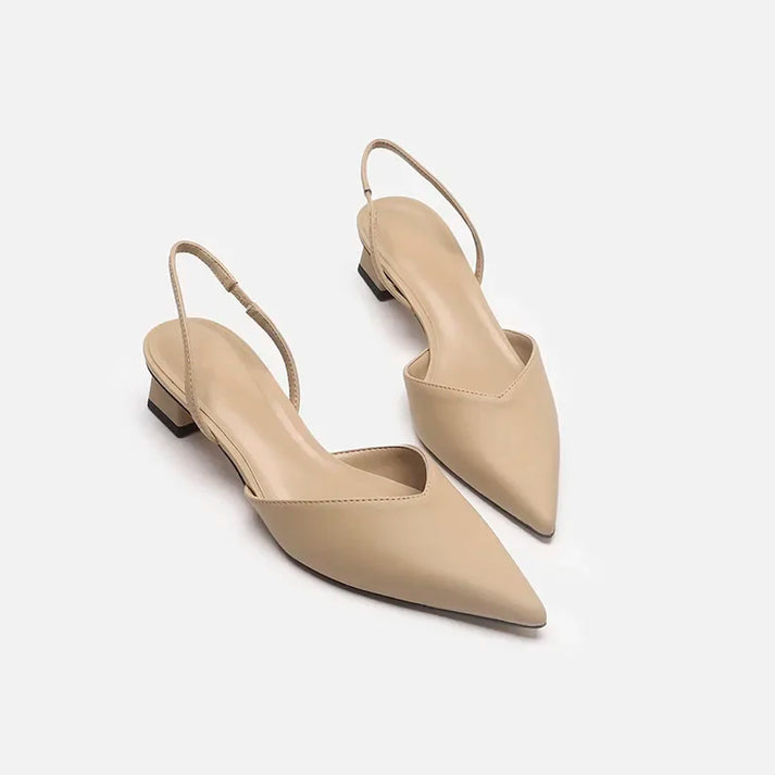 ShopNory Damen Slingback Pumps Spitz Geschlossen mit Absatz