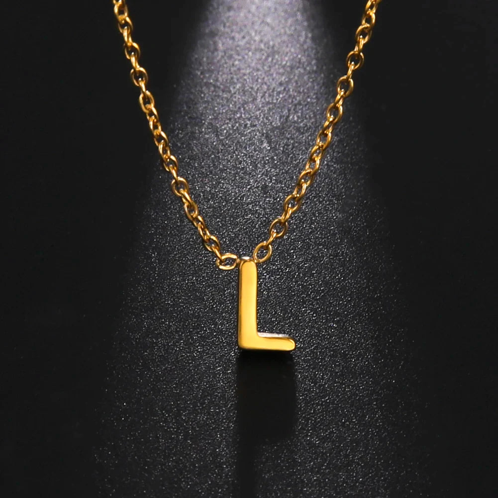 Minimalistische Initialen Halskette – A–Z Alphabet Edelstahl Choker für Frauen Shop Nory