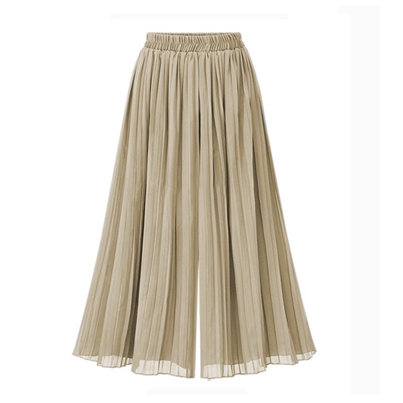 Damenhose mit weitem Bein und Mesh-Detail