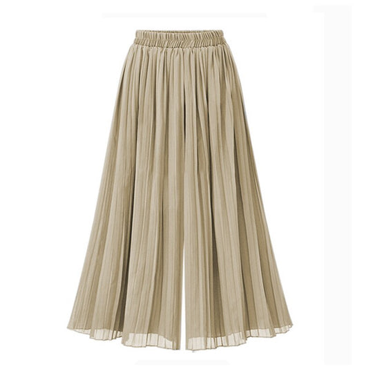 Damenhose mit weitem Bein und Mesh-Detail
