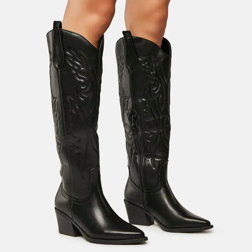 Robuste Cowboystiefel Bis Zum Knie