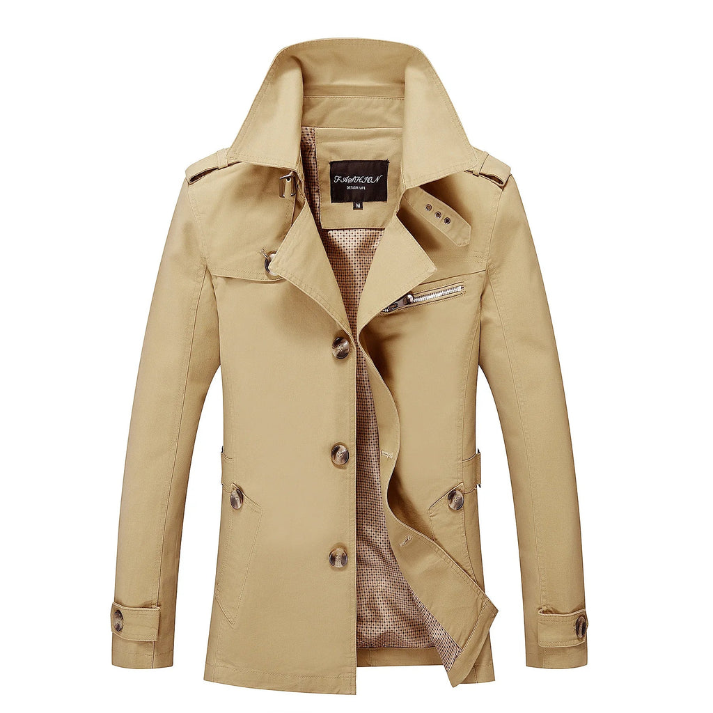 Stylischer langer Herbst-Trenchcoat für Herren