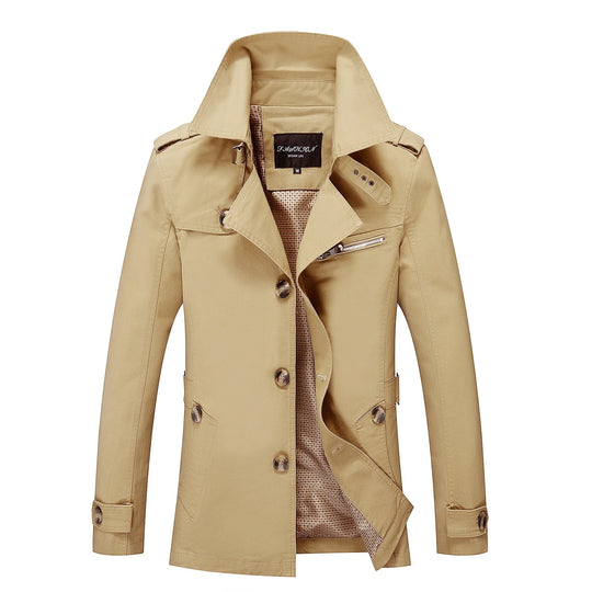 Stylischer langer Herbst-Trenchcoat für Herren