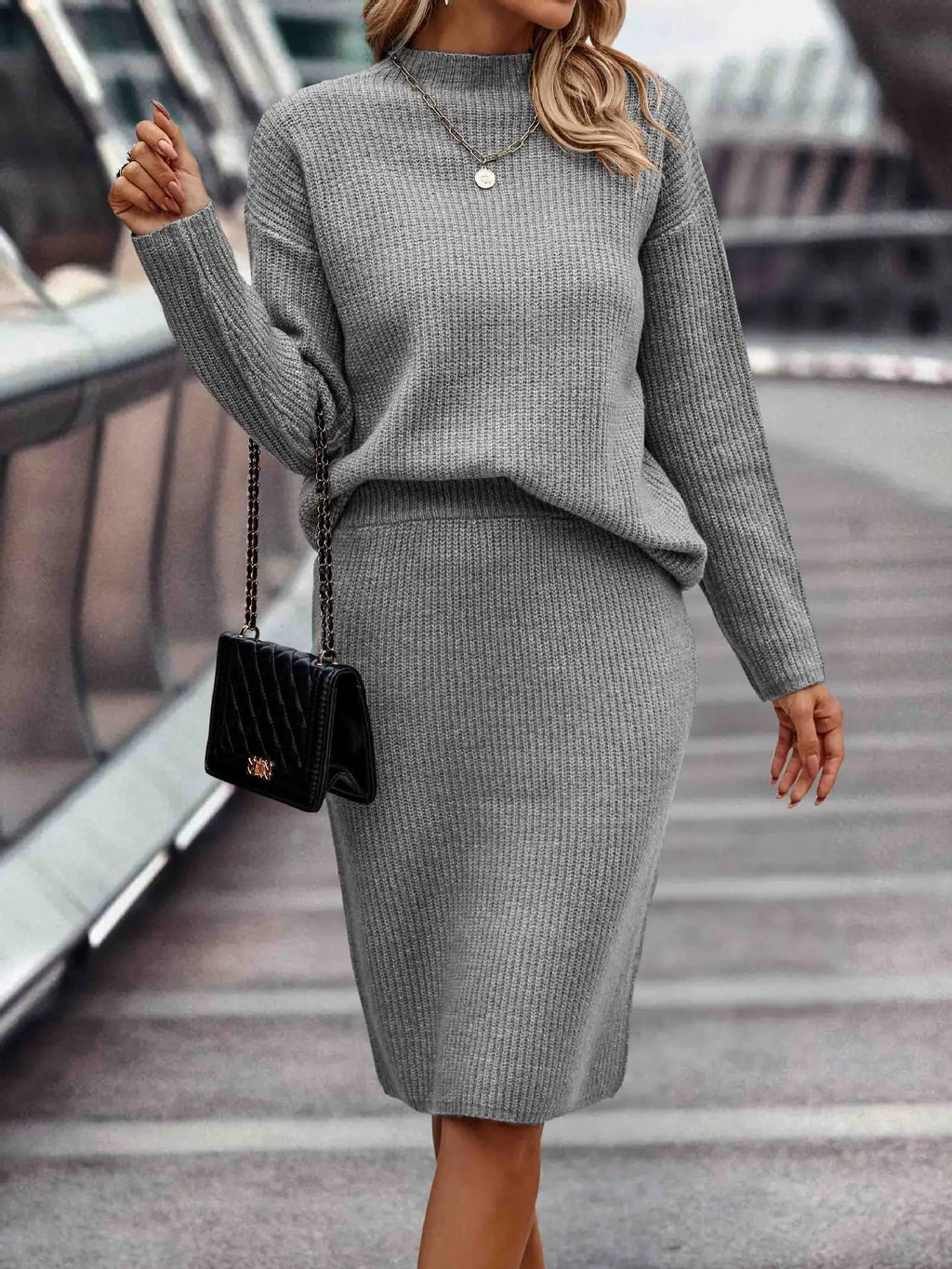 2-teiliges Damen Set aus Pullover und Rock | ShopNory