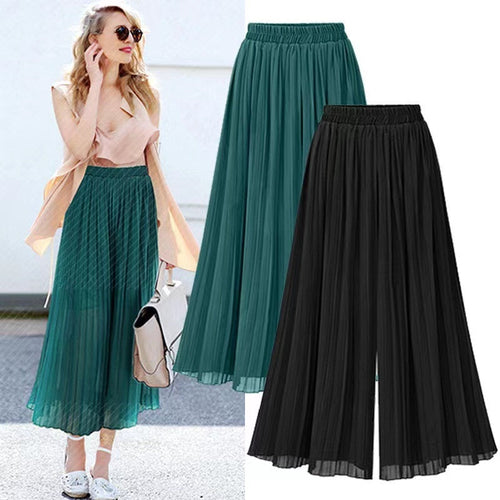 Damenhose mit weitem Bein und Mesh-Detail