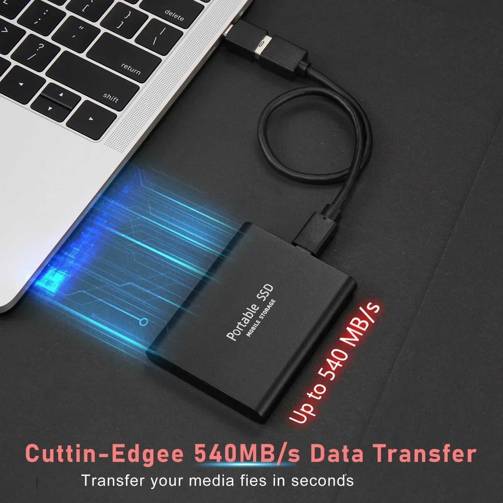 Avelena | Externe SSD 128GB | USB 3.1 & M.2 Type-C | Hochleistungs-Speicher