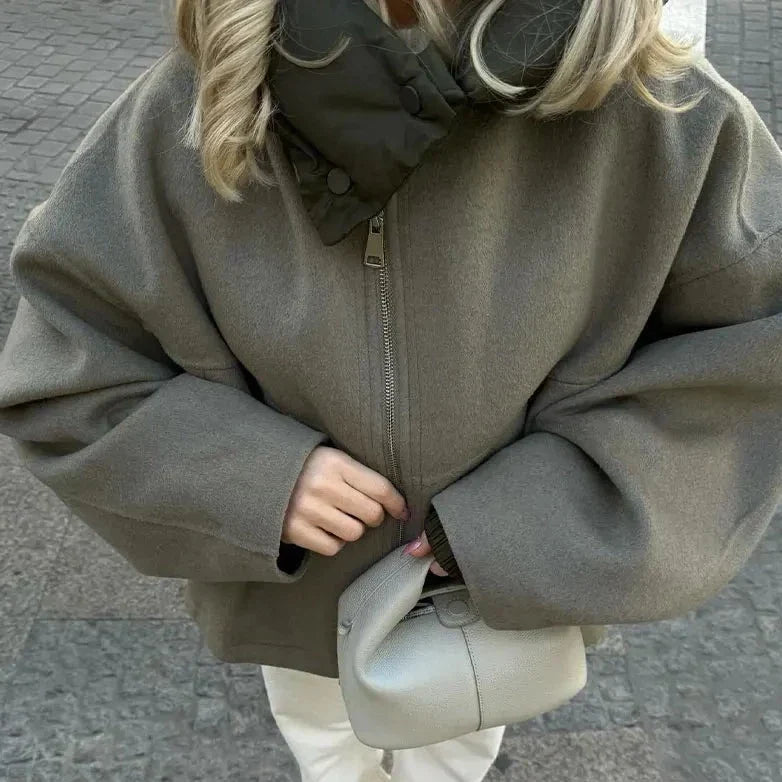 Damen Wolljacke mit Kapuze