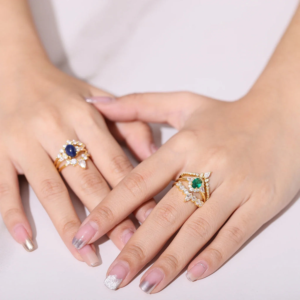 Opal-Ehering in Kronenform, Halb-Ewigkeits-Opalring für Damen und Herren | Shop Nory