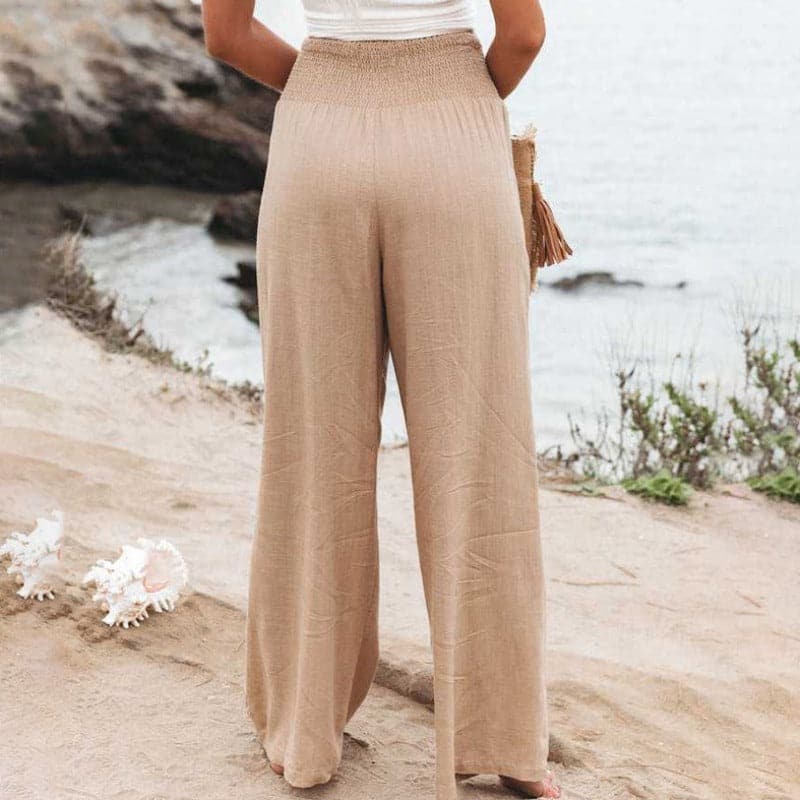Shopnory | Lässige Weite Leinenhose für Frauen