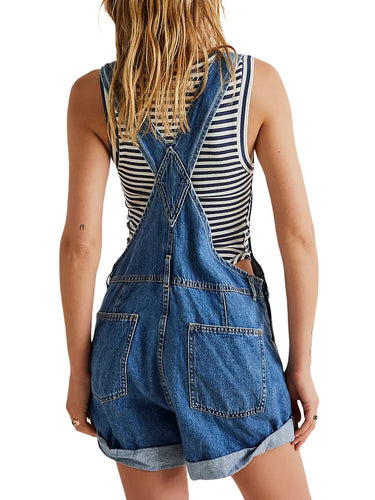 Ärmelloses Denim Overall Jumpsuit für Frauen