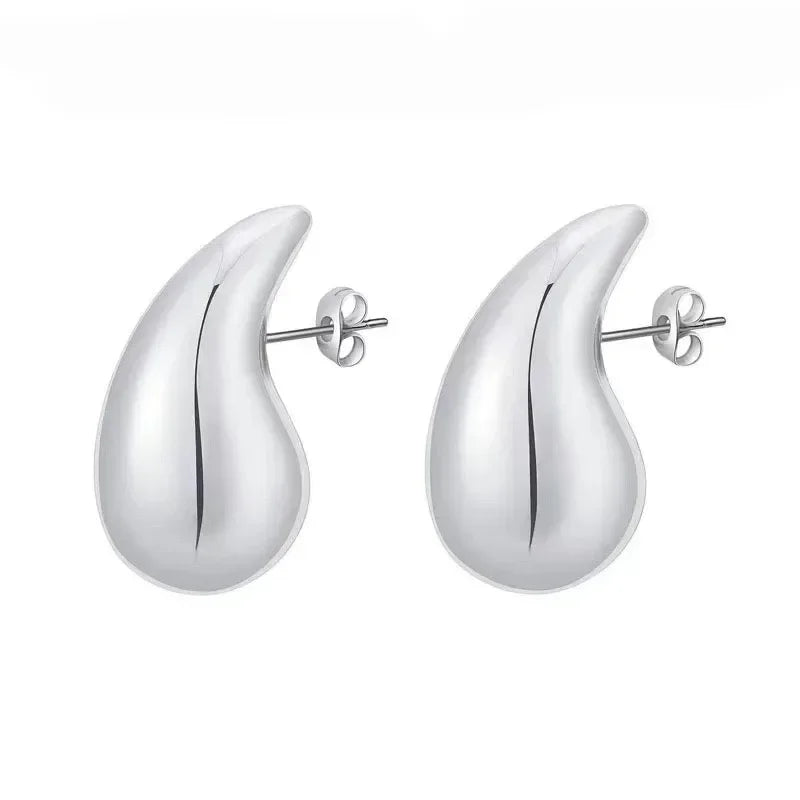 925 Sterling Silber 18K Gold Plattierte Chunky Kuppel Tropfen Ohrringe für Frauen Shop Nory