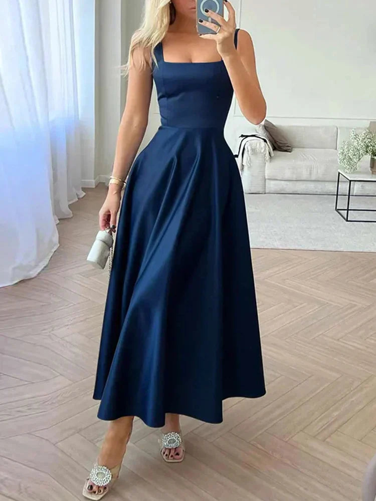 ShopNory | Modernes Ärmelloses Maxikleid mit Hoher Taille für Frauen