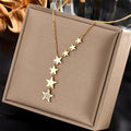 Strahlende Sternen-Zirkon Edelstahl Choker-Halskette | Shop Nory