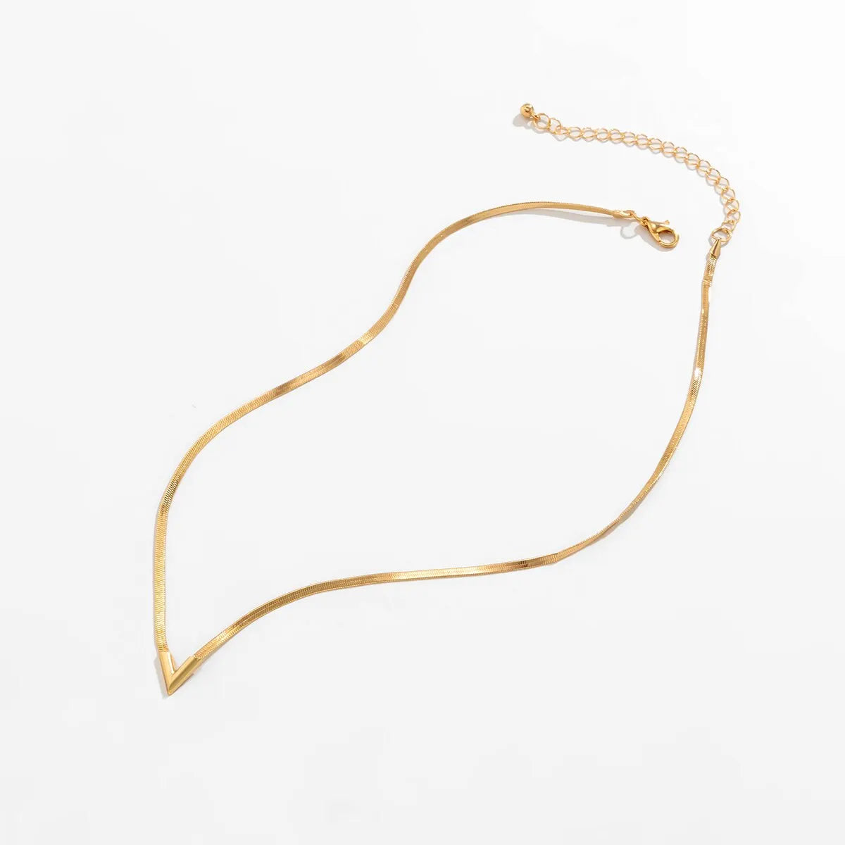 Damen V-förmiger Anhänger Flache Schlangenkette Clavicle Choker Halskette | Shop Nory