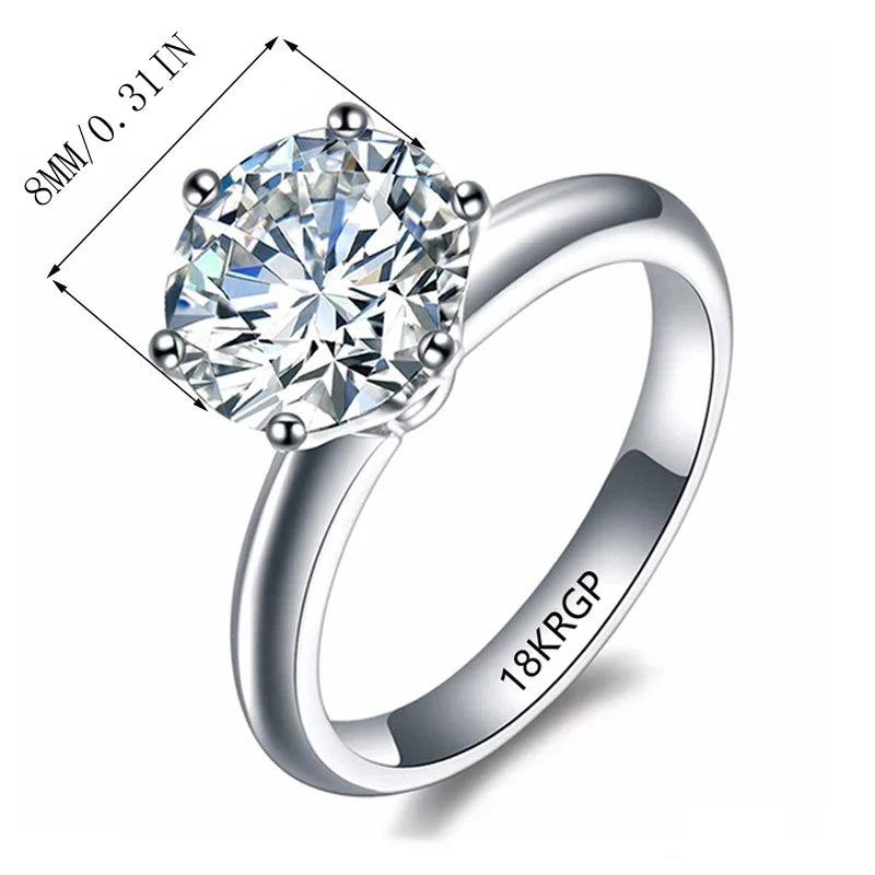 Zirkonia Solitärring - 18k Weißgold-plattiert | Shop Nory