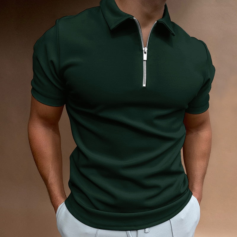 Zip-Up Polo-Shirt