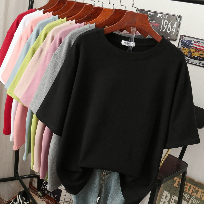 ShopNory | Oversized Baumwoll-Basic-T-Shirt für Damen